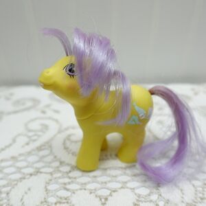 Vintage G1 My Little Pony Party Time Slumber Party 1987 Hasbro Yellow Purple